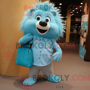 Cyan Piggsvin maskot...