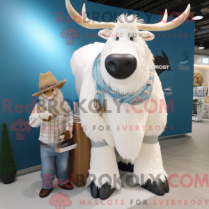 Witte eland mascottekostuum...
