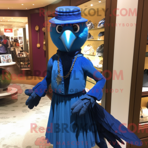 Máscara de corvo azul com...