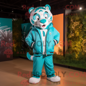 Turkis Tiger maskot kostume...