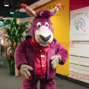 Magenta Esel Maskottchen...
