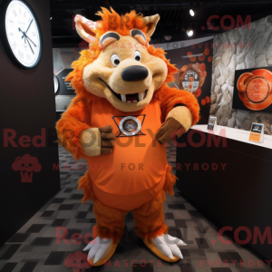 Oransje villsvin maskot...