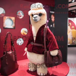 Maroon Alpaca mascot...