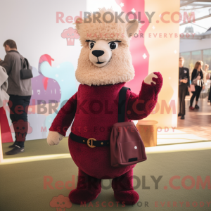 Maroon Alpaca maskot...