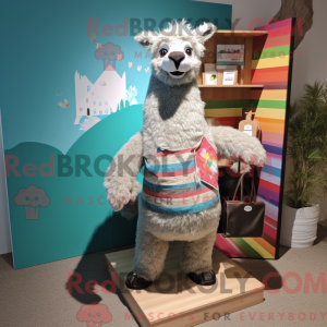 Grijze lama mascotte...