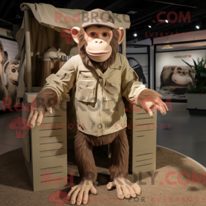 Mascotte de chimpanzé beige...
