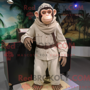 Beige Chimpanzee mascot...