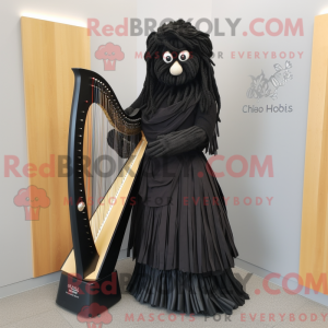 Black Celtic Harp maskot...