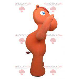 Oranje kameel mascotte met blauwe ogen - Redbrokoly.com