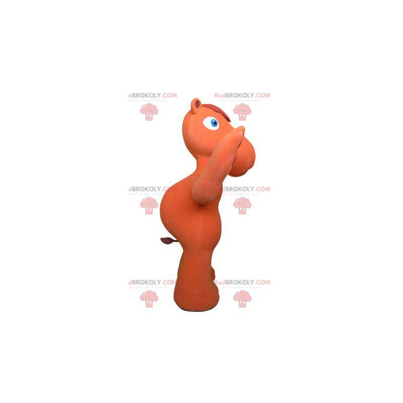 Orange Kamel Maskottchen mit blauen Augen - Redbrokoly.com
