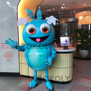 Cyan Crab Cakes Maskottchen...