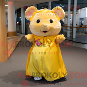 Geel hamsterkostuumkarakter...