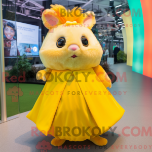 Gul hamster maskot kostume...