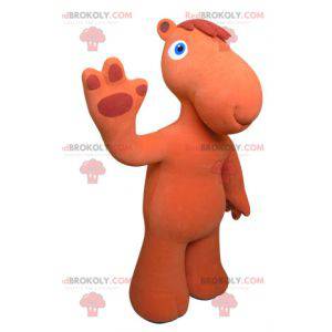 Orange camel mascot with blue eyes - Redbrokoly.com