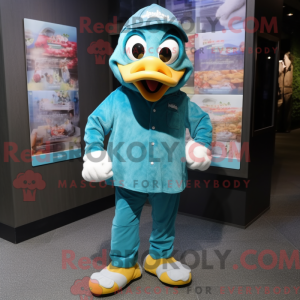 Teal Cod Maskottchen Kostüm...