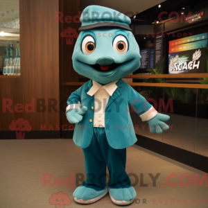 Teal Cod Maskottchen Kostüm...