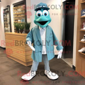 Teal Cod Maskottchen Kostüm...
