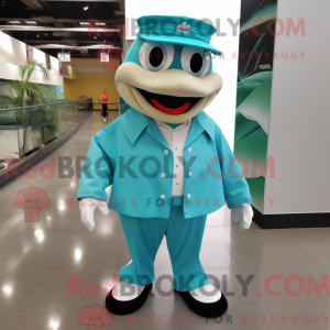 Teal Cod Maskottchen Kostüm...
