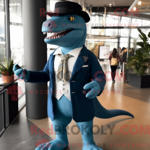 Blauw T Rex mascottekostuum...