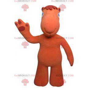 Orange camel mascot with blue eyes - Redbrokoly.com