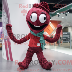Maroon Contortionist maskot...