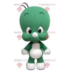 Cute and funny little green and white mascot - Redbrokoly.com