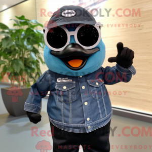 Sort Peacock maskot kostume...
