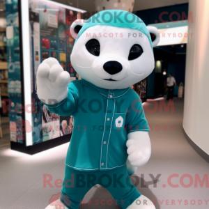 Teal Hermelin Maskottchen...