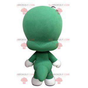 Fofinho e engraçado mascote verde e branco - Redbrokoly.com