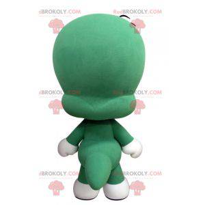 Piccola mascotte verde e bianca carina e divertente -