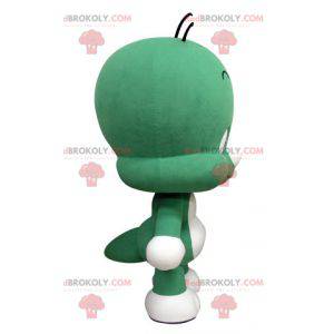 Fofinho e engraçado mascote verde e branco - Redbrokoly.com
