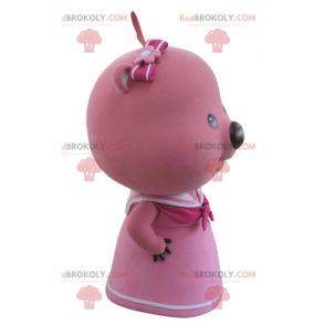 Castor de mascote rosa e branco. Mascote lontra - Redbrokoly.com