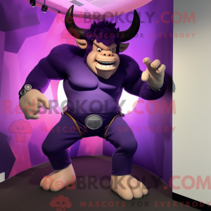 Purple Minotaur mascot...