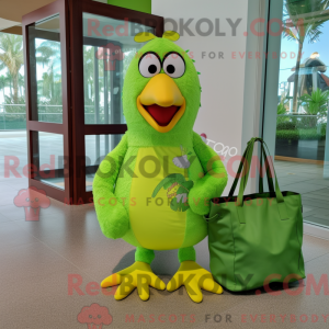 Limegrøn kylling maskot...