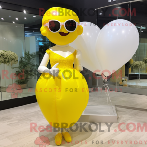 Gule hjärtformade ballonger...