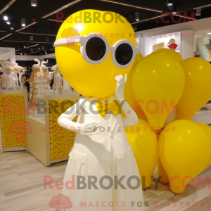 Gule hjärtformade ballonger...