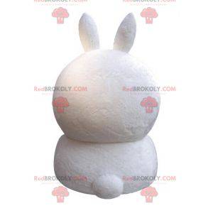 Grote witte konijn mascotte met een saxofoon - Redbrokoly.com