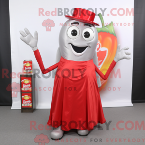 Sølv flaske ketchup maskot...