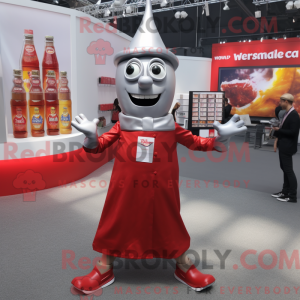 Sølv flaske ketchup maskot...