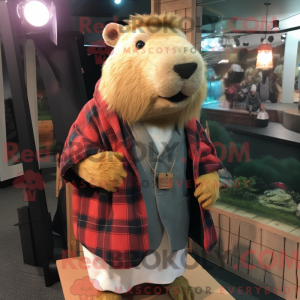 Beige Capybara mascot...