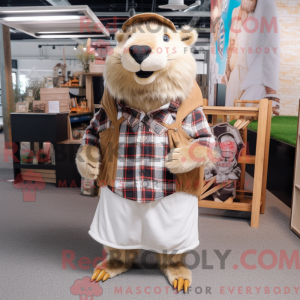 Beige Capybara mascot...