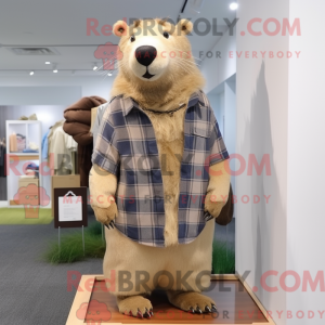 Beige Capybara mascot...
