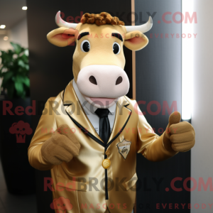 Gold Jersey Cow maskot...