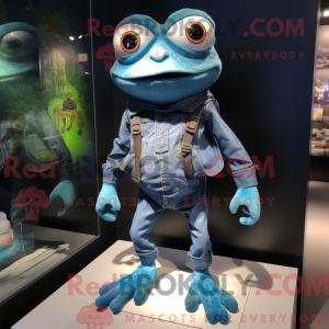 Blue Frog-maskotdraktfigure...