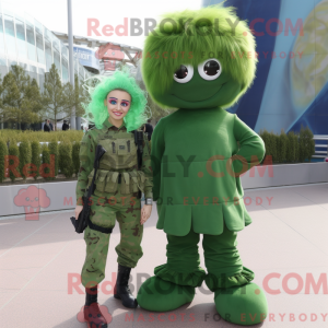 Grøn Para Commando maskot...