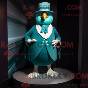 Cyan Quail mascot costume...