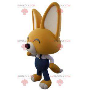 Yellow and white fox mascot in overalls - Redbrokoly.com