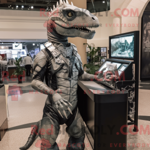 Sølv Allosaurus maskot...