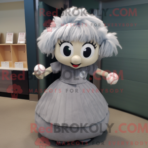 Gray Baseball Ball mascot...