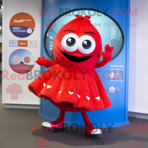 Rode Aglet-mascottekostuum...